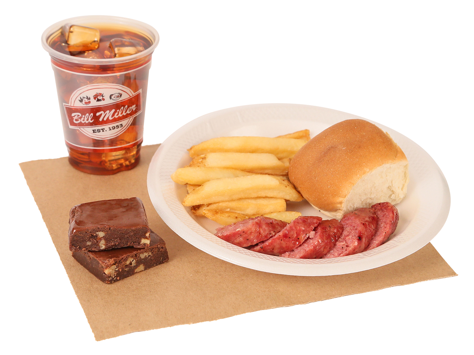 Buckaroos 1/2 Link Sausage served with french fries, small tea, & 2 brownies