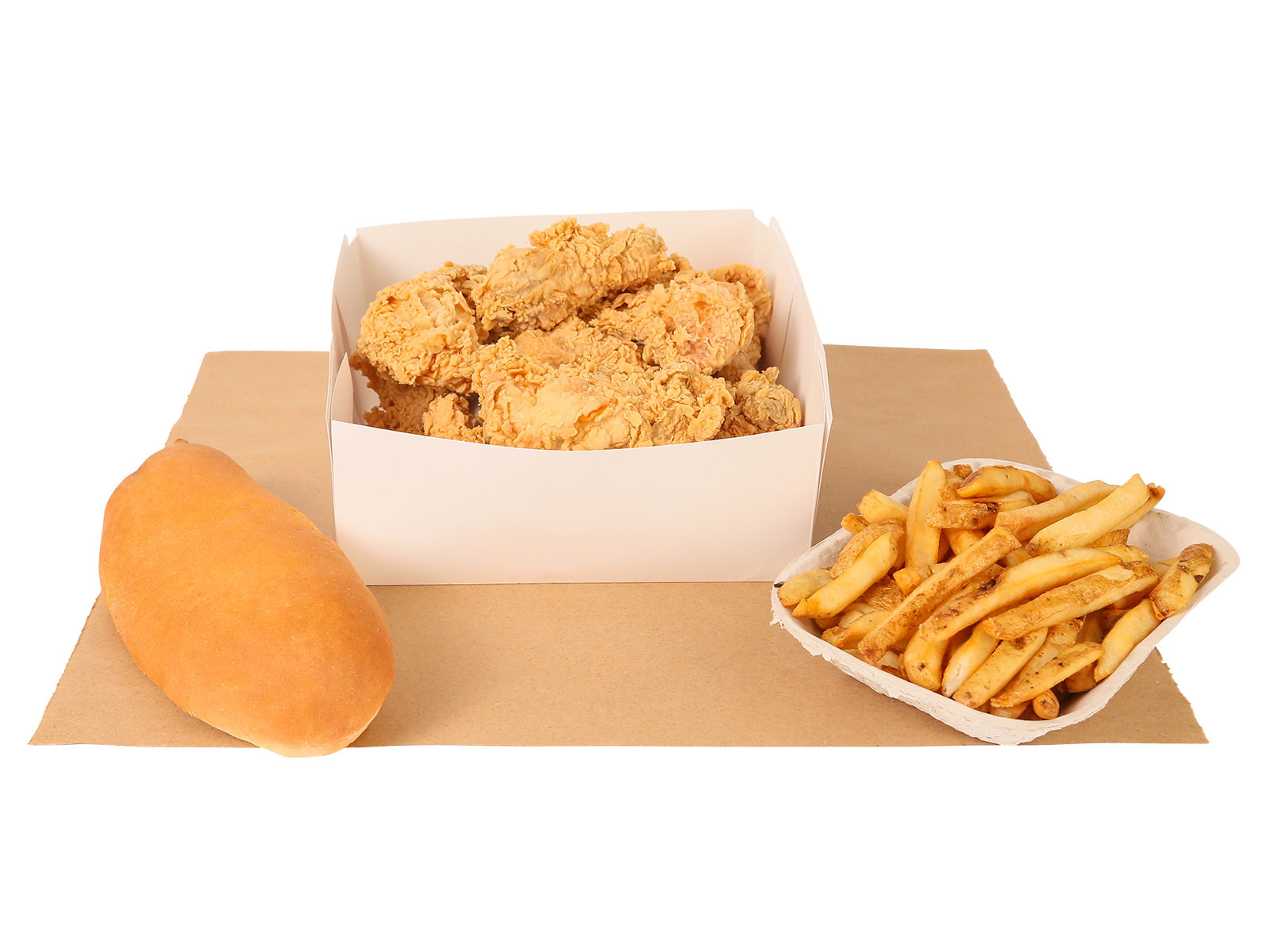10 PC. Our Choice Fried Chicken Family Order served with french fries & french loaf