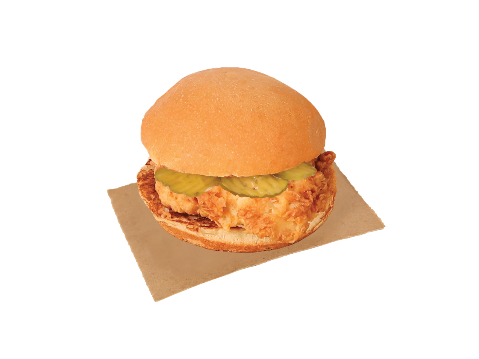 Crispy Chicken Sandwich on a brown paper
