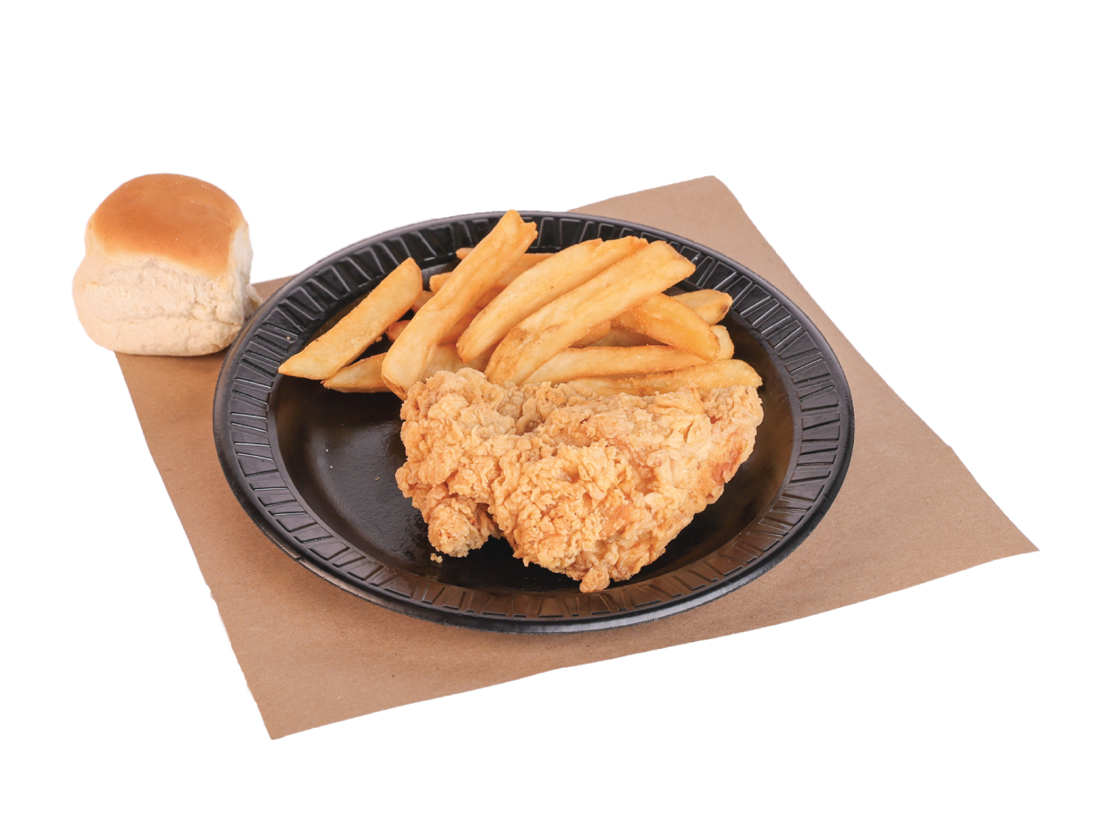 1pc breast with one side and an iced tea.