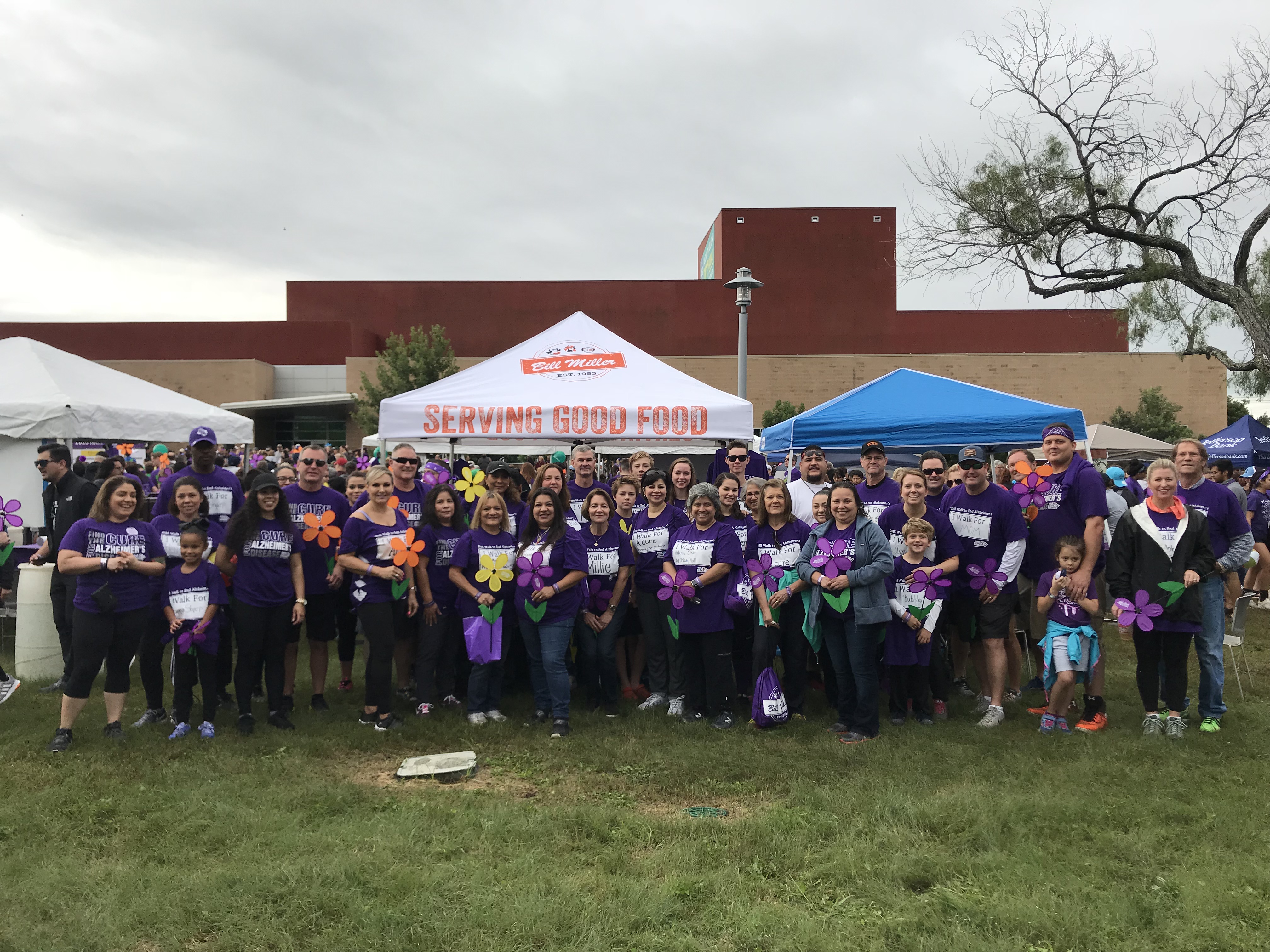 Group of people gathered at the Walk To End Alzheimer's'