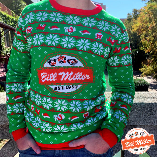 Bill Miller ugly Christmas sweater