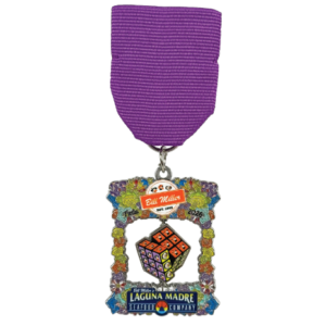 2026 Fiesta Medal with flowers, Bill Miller logo, Laguna Madre logo, puzzle cube that spins with Bill Miller animals