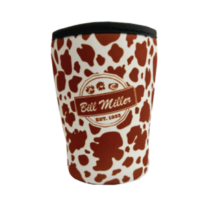 Bill Miller cow print cup sleeve